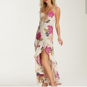Billabong Kick It Up Floral / Hawaiian  Maxi Dress Size Medium